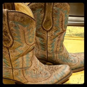 Ladies Sz 7.5 Corral Leather Cowboy Boots
